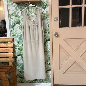 Banana Republic Cream Sleeveless Knit Midi Dress